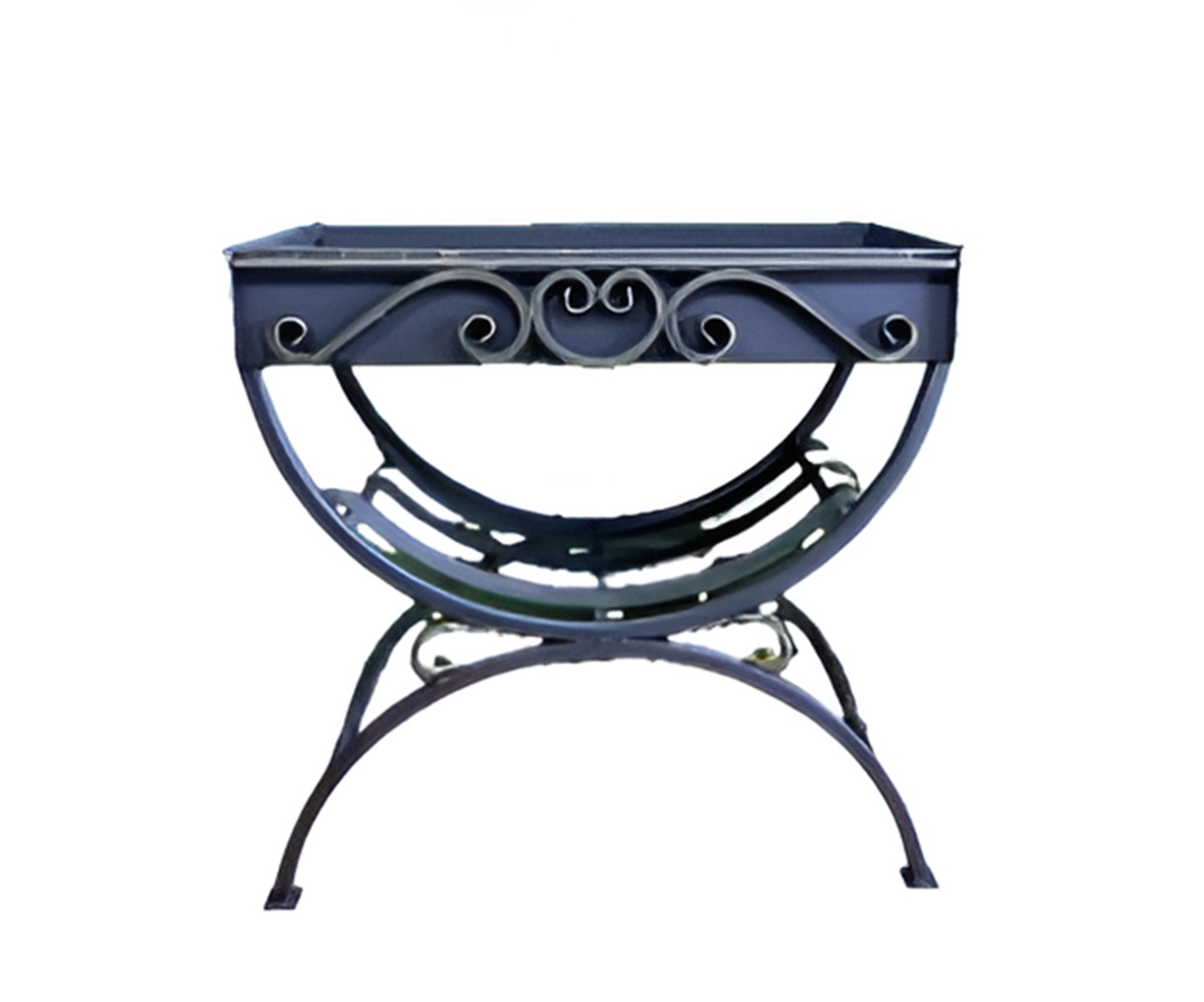 Мангал "Ажур-Овал" с дровницей 800х400x840мм, ножки 25х25, 2мм, терм. краска 1200°C МВ