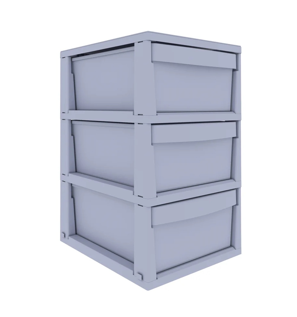 Стеллаж 3сек., 50x37x29см, серый UNIQUM Архимед (1)