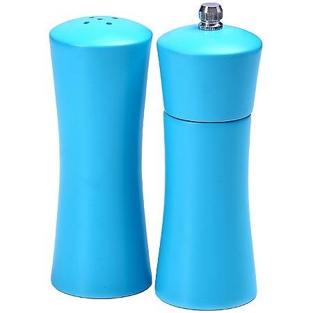Солонка и перцемолка деревянная, голубая MB (х24)