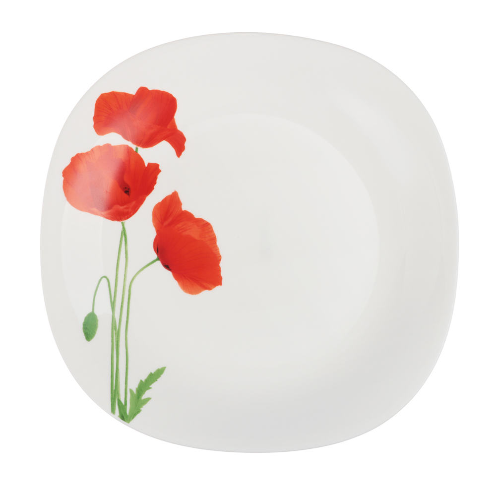 Тарелка десертная 28см, квадрат., опаловое стекло Маки MILLIMI (6)