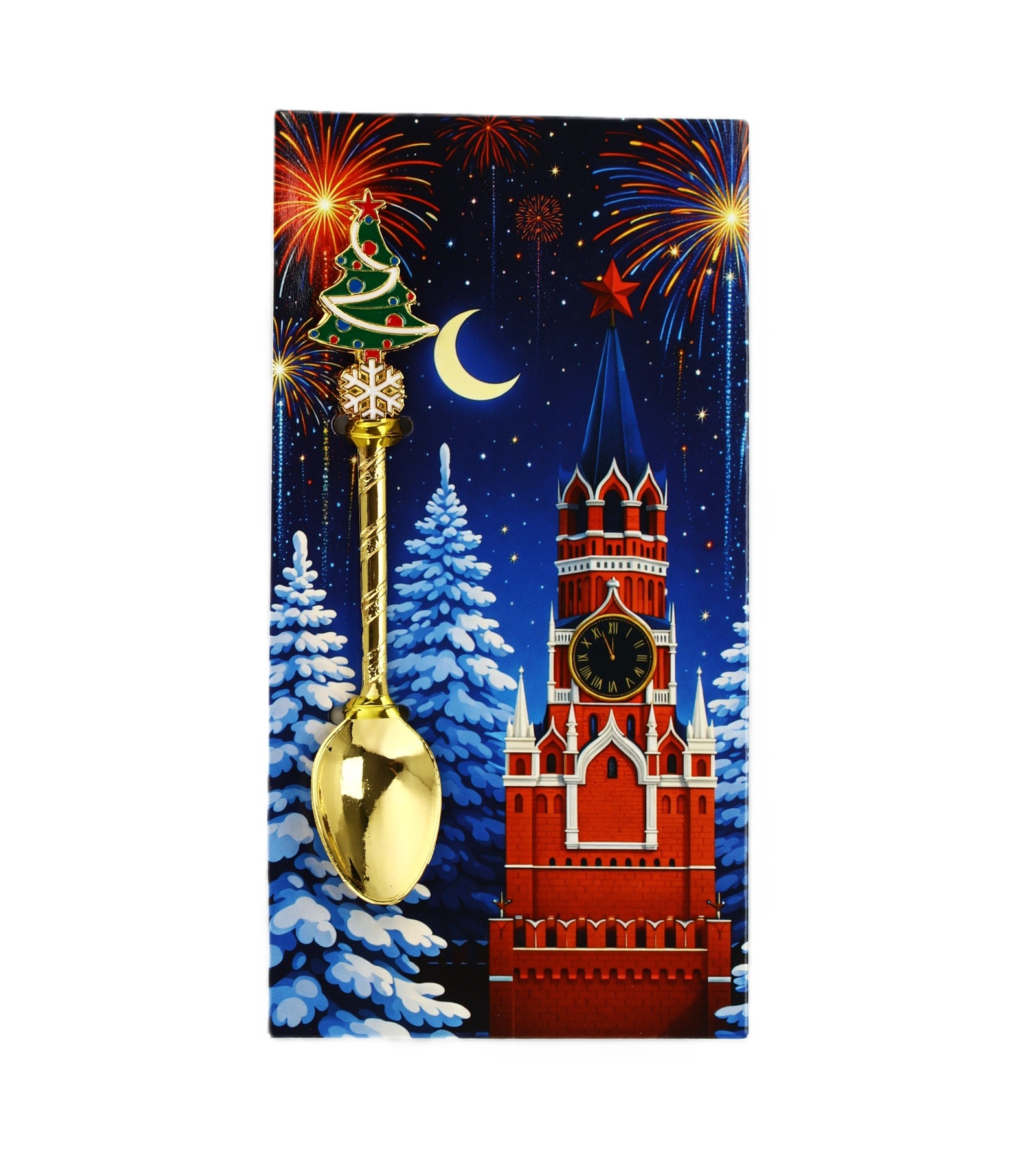 Ложка с фигурной ручкой «Зимняя Москва»