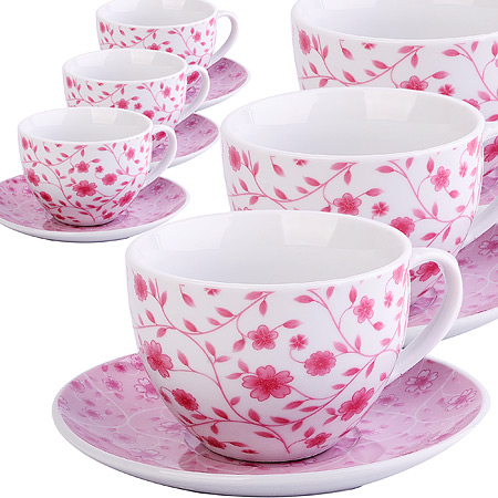 Чайный сервиз 12пр 220мл ЦВЕТЫ LR (х6)