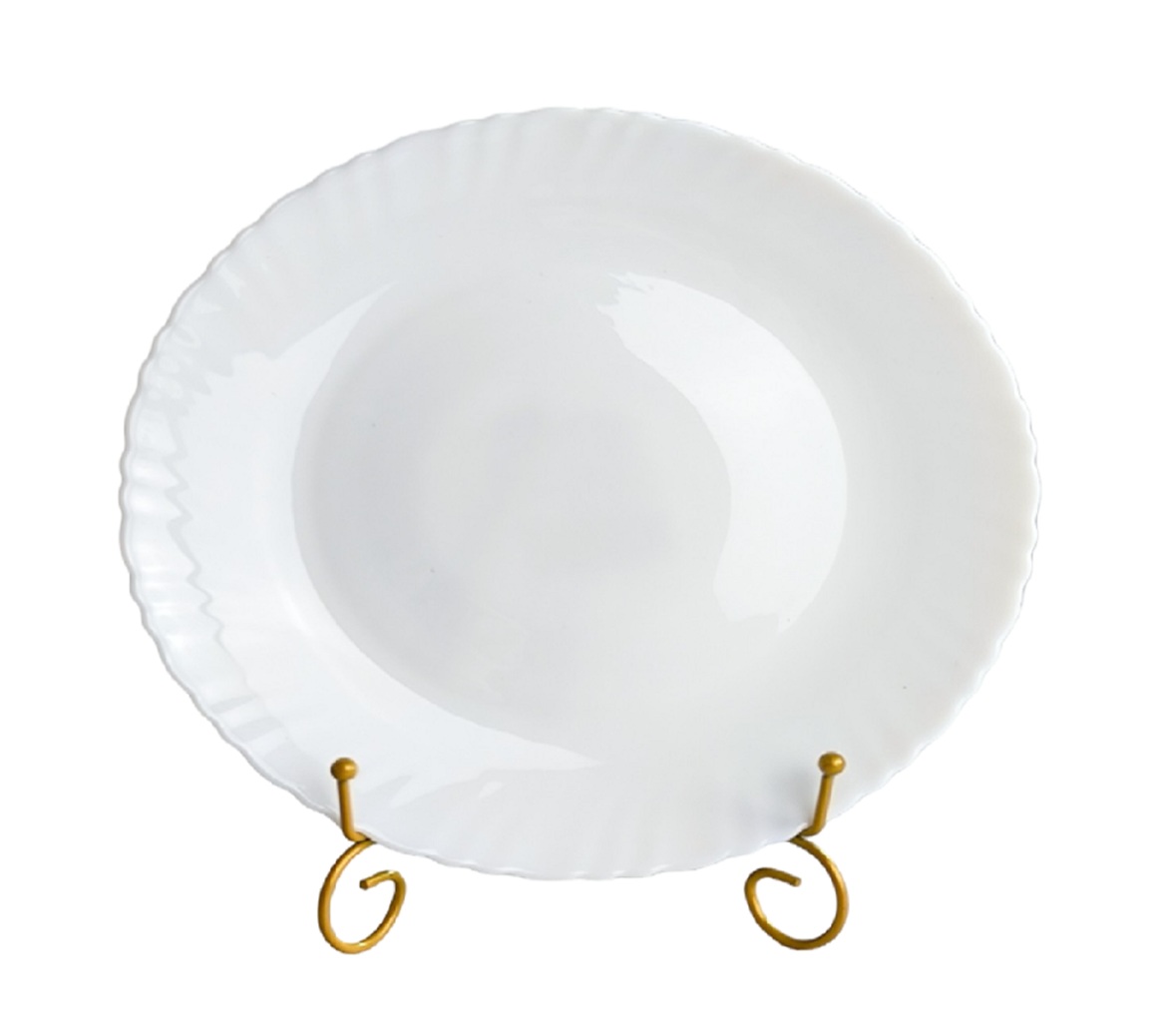 Тарелка плоская 19см, белая, стеклокерамика JEWEL (72)