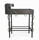 Мангал "Ажур-Учаг" с дровницей 800х400x840мм, 10-12л,37см,ножки 25х25,3мм,разбор.,терм.кр.1200°C МВ